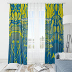 Australia National Swimming Team Window Curtain Aboriginal Shark Dot Pattern Ocean Art