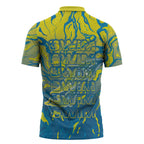 Australia National Swimming Team Zipper Polo Shirt Aboriginal Shark Dot Pattern Ocean Art