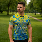 Australia National Swimming Team Zipper Polo Shirt Aboriginal Shark Dot Pattern Ocean Art