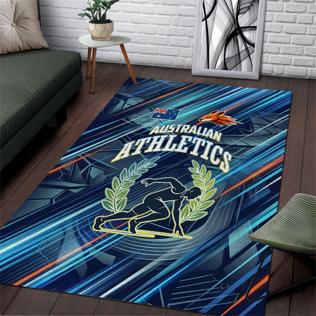 Australian Athletics Area Rug Geometric Digital Sport Motion Art