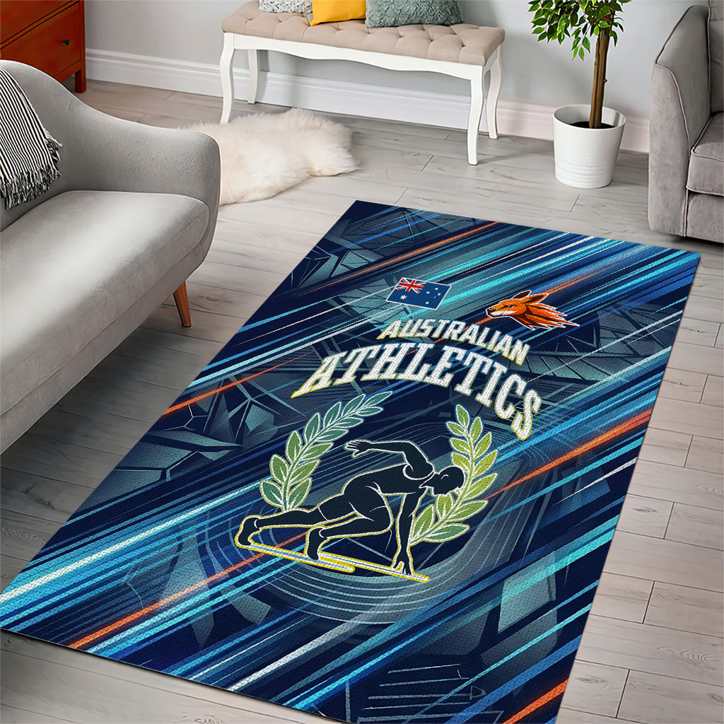 Australian Athletics Area Rug Geometric Digital Sport Motion Art