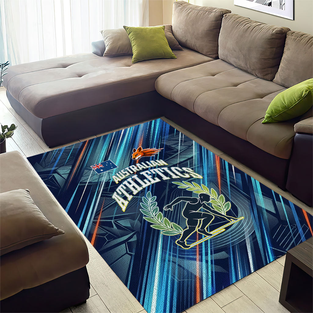 Australian Athletics Area Rug Geometric Digital Sport Motion Art