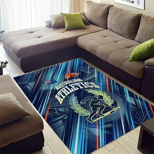 Australian Athletics Area Rug Geometric Digital Sport Motion Art