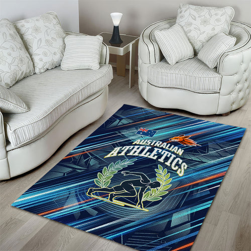 Australian Athletics Area Rug Geometric Digital Sport Motion Art