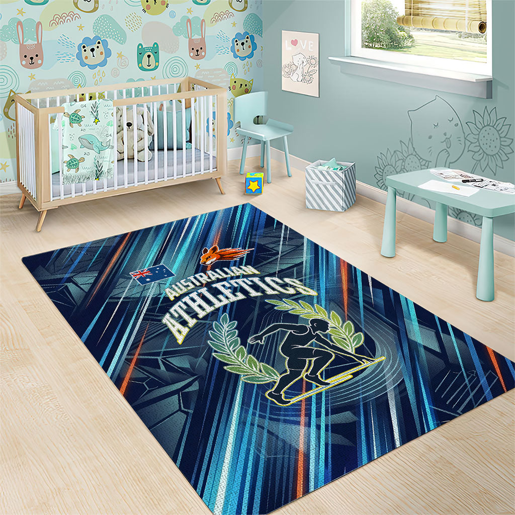 Australian Athletics Area Rug Geometric Digital Sport Motion Art