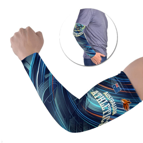 Australian Athletics Arm Sleeves Geometric Digital Sport Motion Art