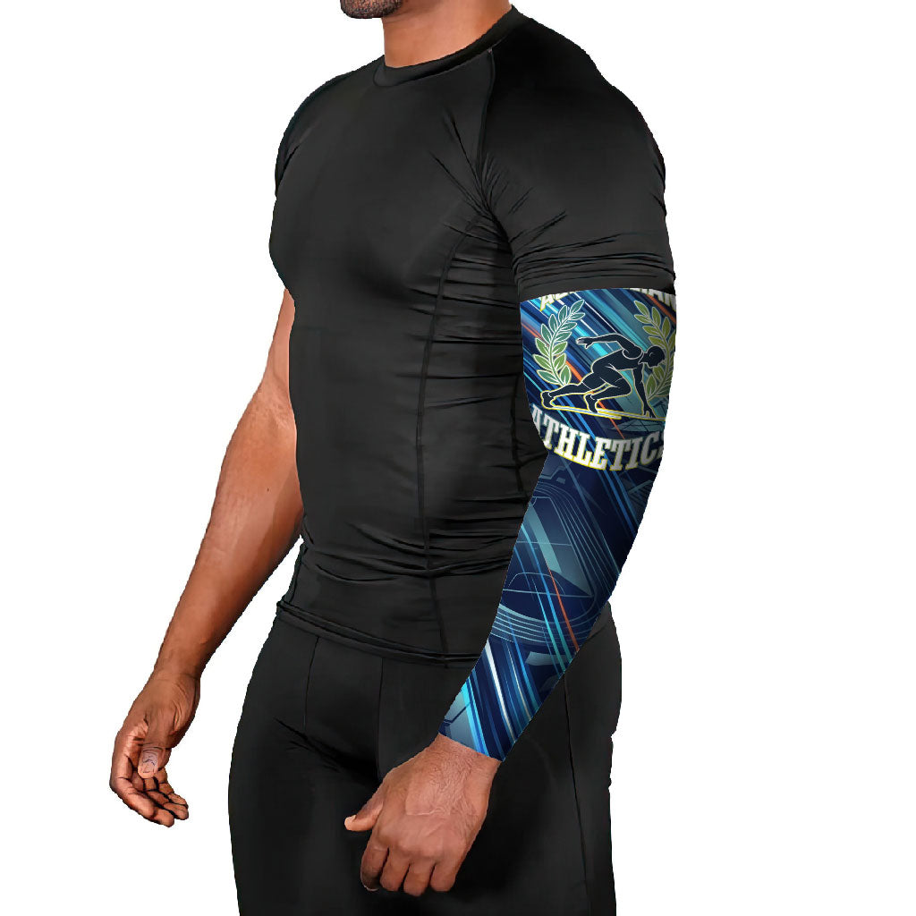 Australian Athletics Arm Sleeves Geometric Digital Sport Motion Art