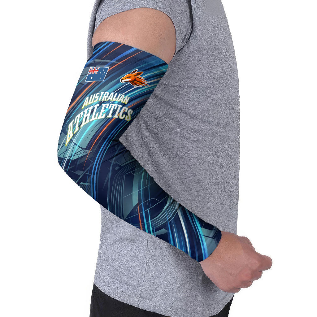 Australian Athletics Arm Sleeves Geometric Digital Sport Motion Art