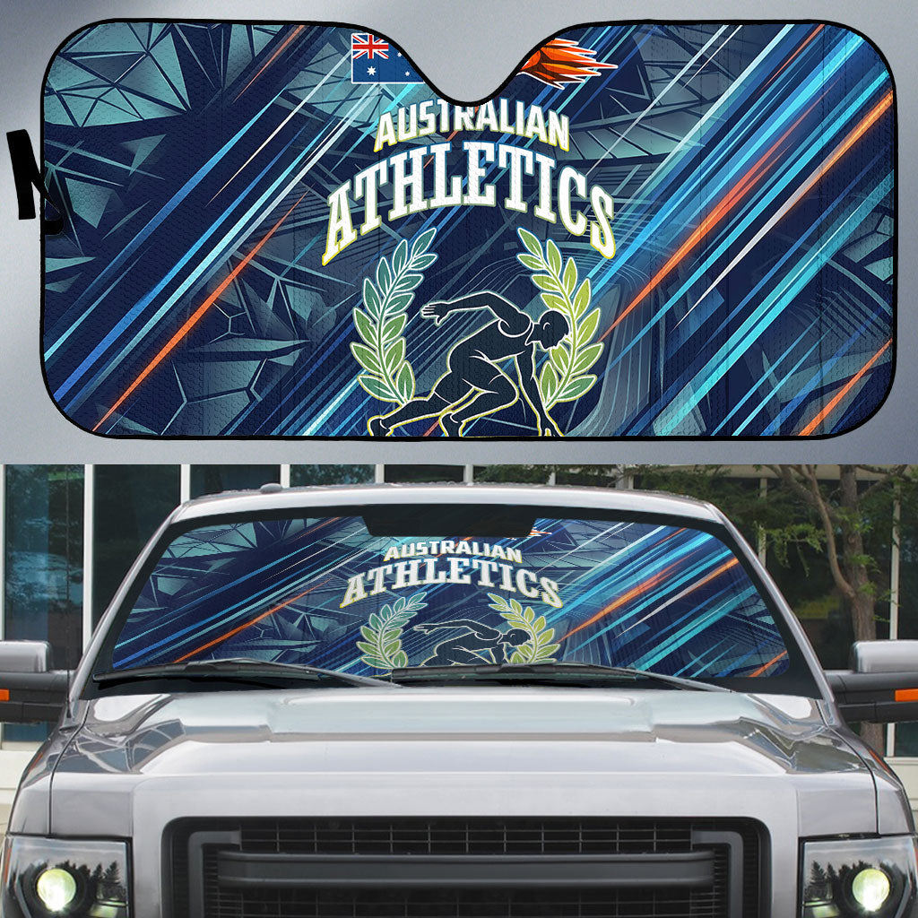 Australian Athletics Auto Sun Shade Geometric Digital Sport Motion Art