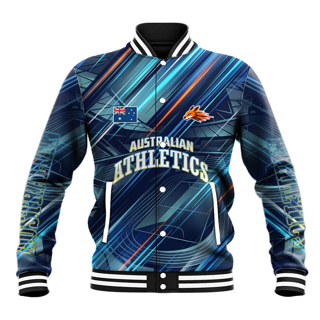 Australian Athletics Baseball Jacket Geometric Digital Sport Motion Art