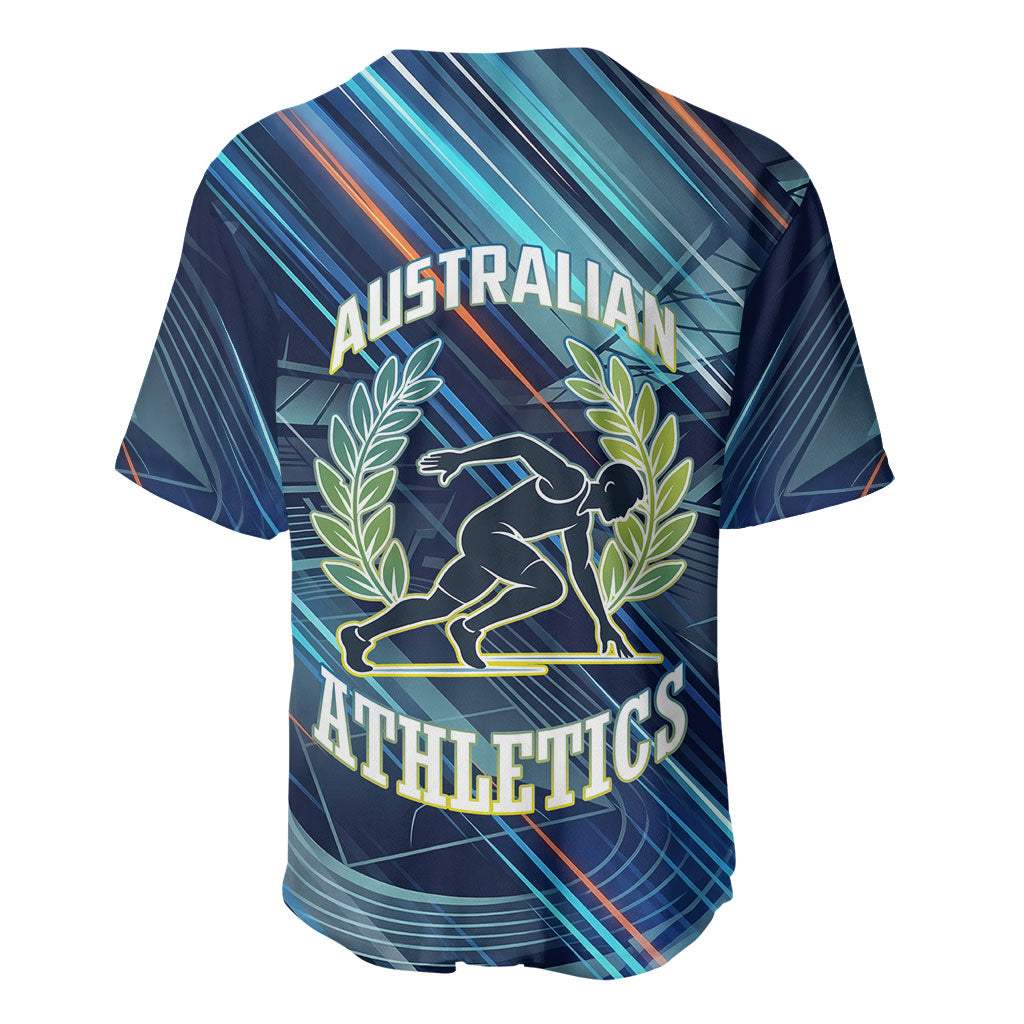 Australian Athletics Baseball Jersey Geometric Digital Sport Motion Art
