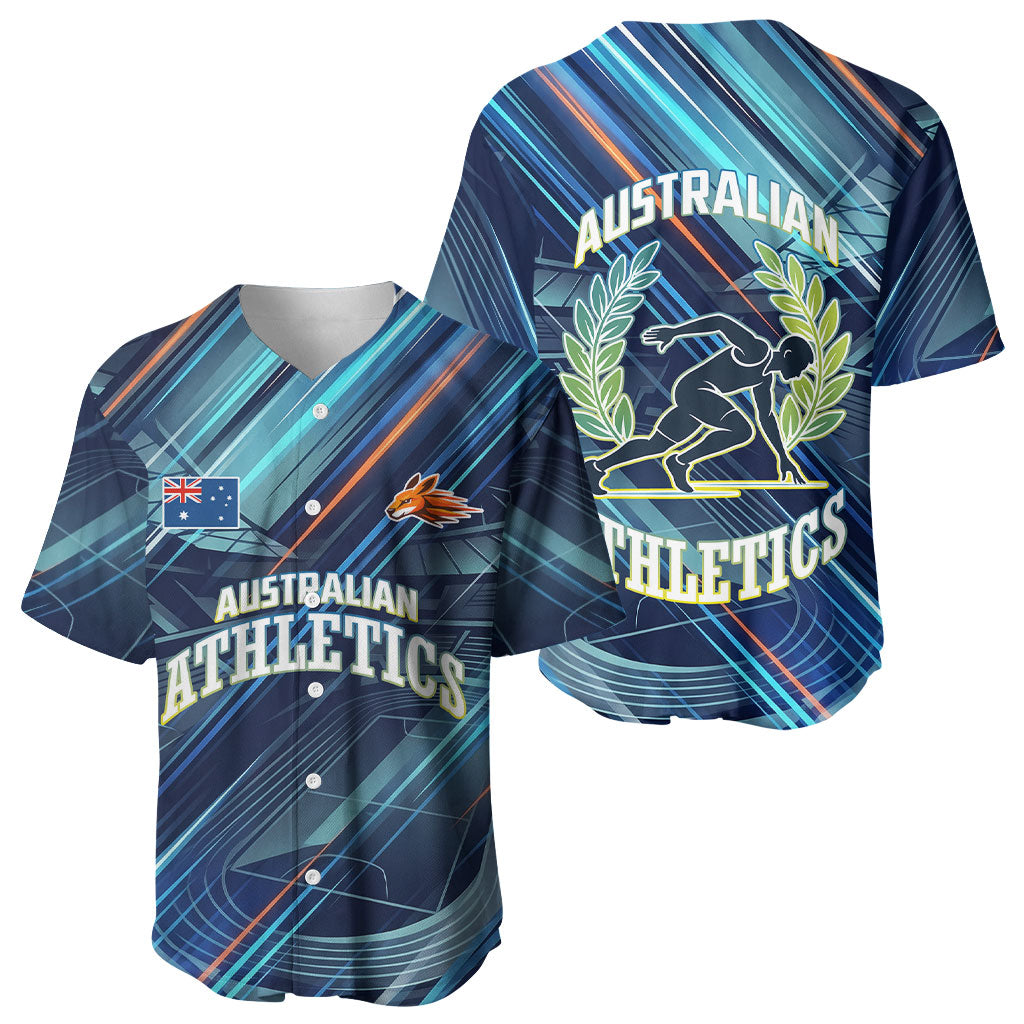 Australian Athletics Baseball Jersey Geometric Digital Sport Motion Art