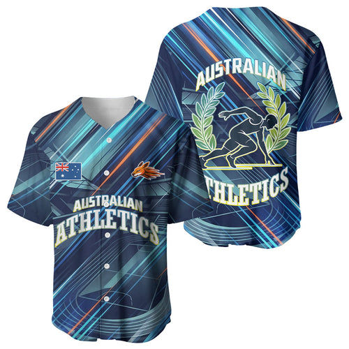Australian Athletics Baseball Jersey Geometric Digital Sport Motion Art