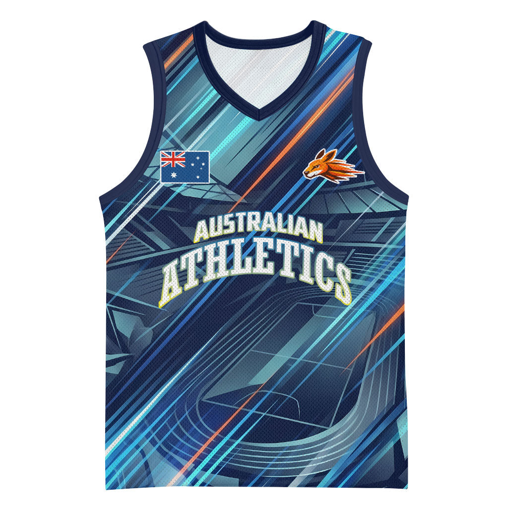 Australian Athletics Basketball Jersey Geometric Digital Sport Motion Art