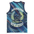 Australian Athletics Basketball Jersey Geometric Digital Sport Motion Art