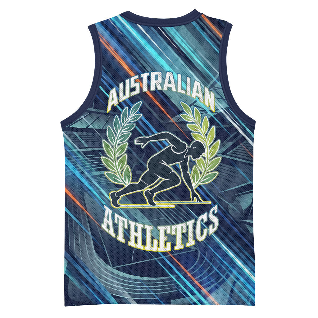 Australian Athletics Basketball Jersey Geometric Digital Sport Motion Art