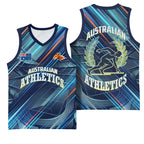 Australian Athletics Basketball Jersey Geometric Digital Sport Motion Art