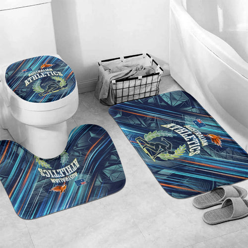 Australian Athletics Bathroom Set Geometric Digital Sport Motion Art