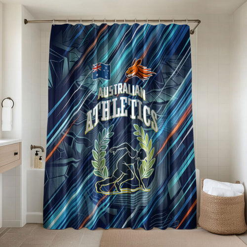 Australian Athletics Bathroom Set Geometric Digital Sport Motion Art