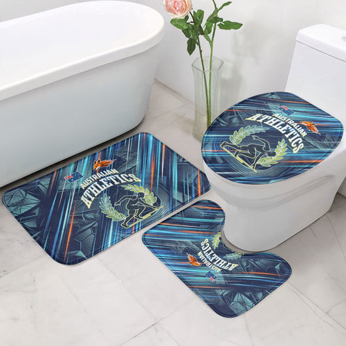 Australian Athletics Bathroom Set Geometric Digital Sport Motion Art