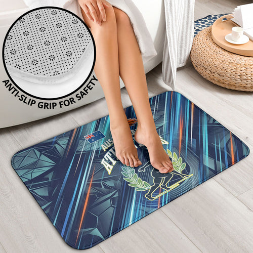 Australian Athletics Bathroom Set Geometric Digital Sport Motion Art