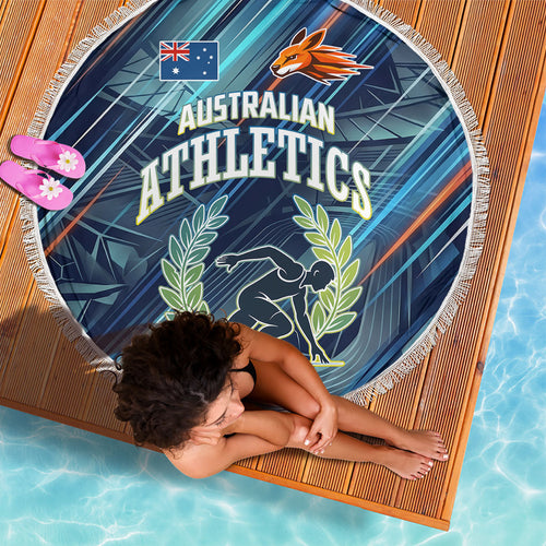 Australian Athletics Beach Blanket Geometric Digital Sport Motion Art
