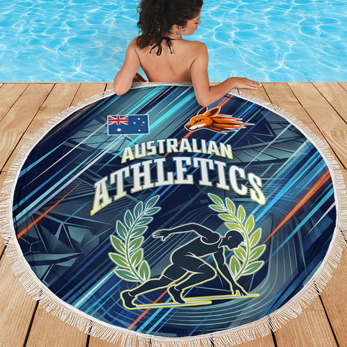 Australian Athletics Beach Blanket Geometric Digital Sport Motion Art