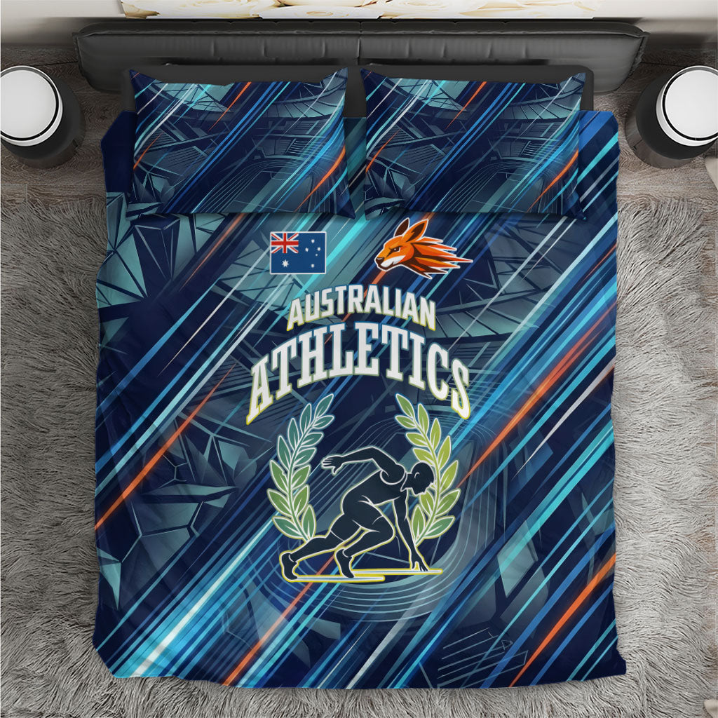 Australian Athletics Bedding Set Geometric Digital Sport Motion Art