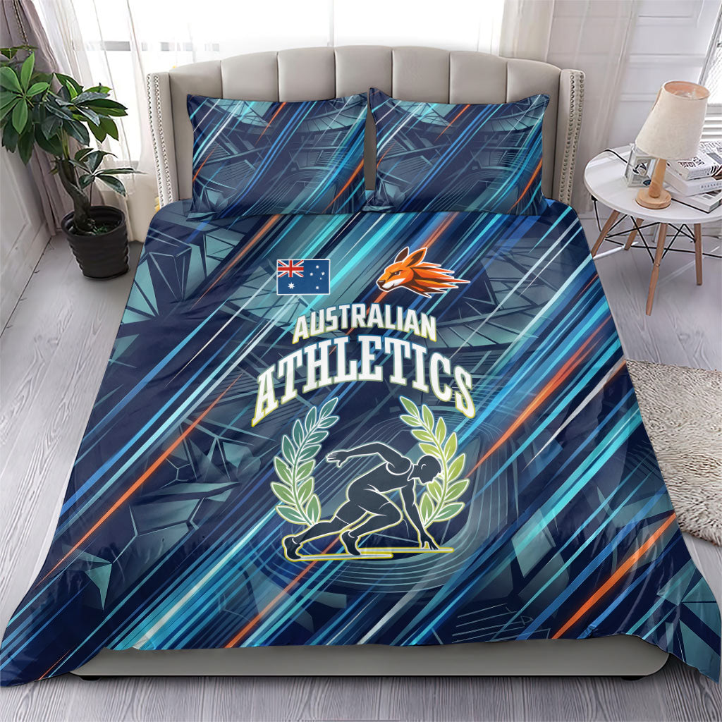 Australian Athletics Bedding Set Geometric Digital Sport Motion Art