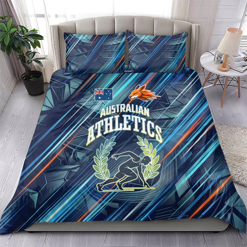 Australian Athletics Bedding Set Geometric Digital Sport Motion Art