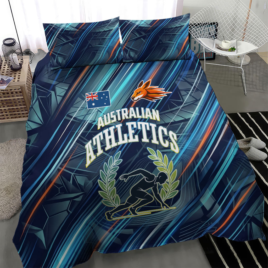 Australian Athletics Bedding Set Geometric Digital Sport Motion Art