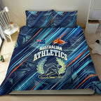 Australian Athletics Bedding Set Geometric Digital Sport Motion Art
