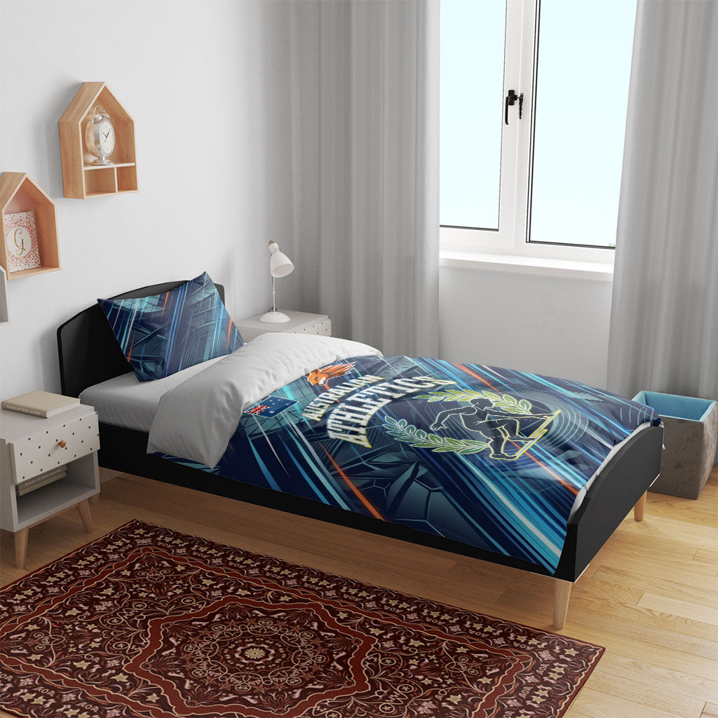 Australian Athletics Bedding Set Geometric Digital Sport Motion Art