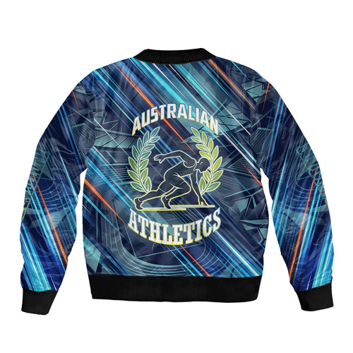 Australian Athletics Bomber Jacket Geometric Digital Sport Motion Art