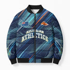 Australian Athletics Bomber Puffer Jacket Geometric Digital Sport Motion Art