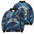 Australian Athletics Bomber Puffer Jacket Geometric Digital Sport Motion Art