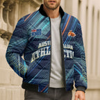 Australian Athletics Bomber Puffer Jacket Geometric Digital Sport Motion Art