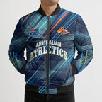 Australian Athletics Bomber Puffer Jacket Geometric Digital Sport Motion Art