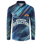Australian Athletics Button Sweatshirt Geometric Digital Sport Motion Art