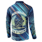 Australian Athletics Button Sweatshirt Geometric Digital Sport Motion Art
