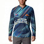 Australian Athletics Button Sweatshirt Geometric Digital Sport Motion Art