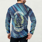 Australian Athletics Button Sweatshirt Geometric Digital Sport Motion Art