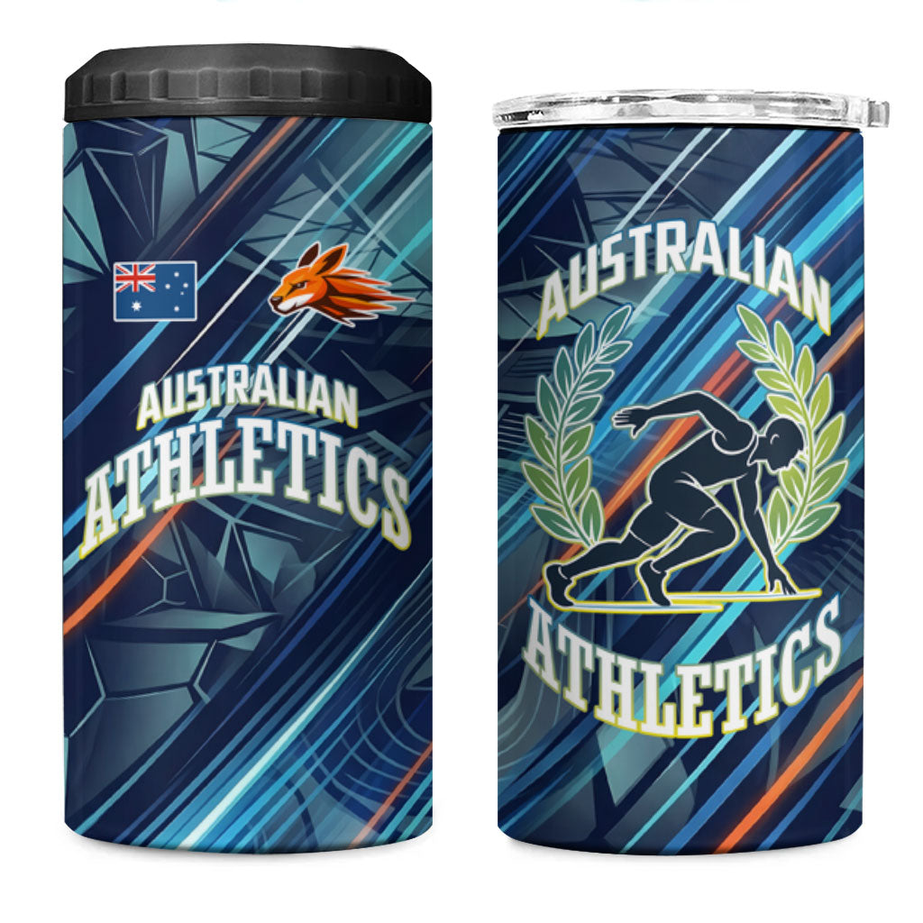 Australian Athletics 4 in 1 Can Cooler Tumbler Geometric Digital Sport Motion Art