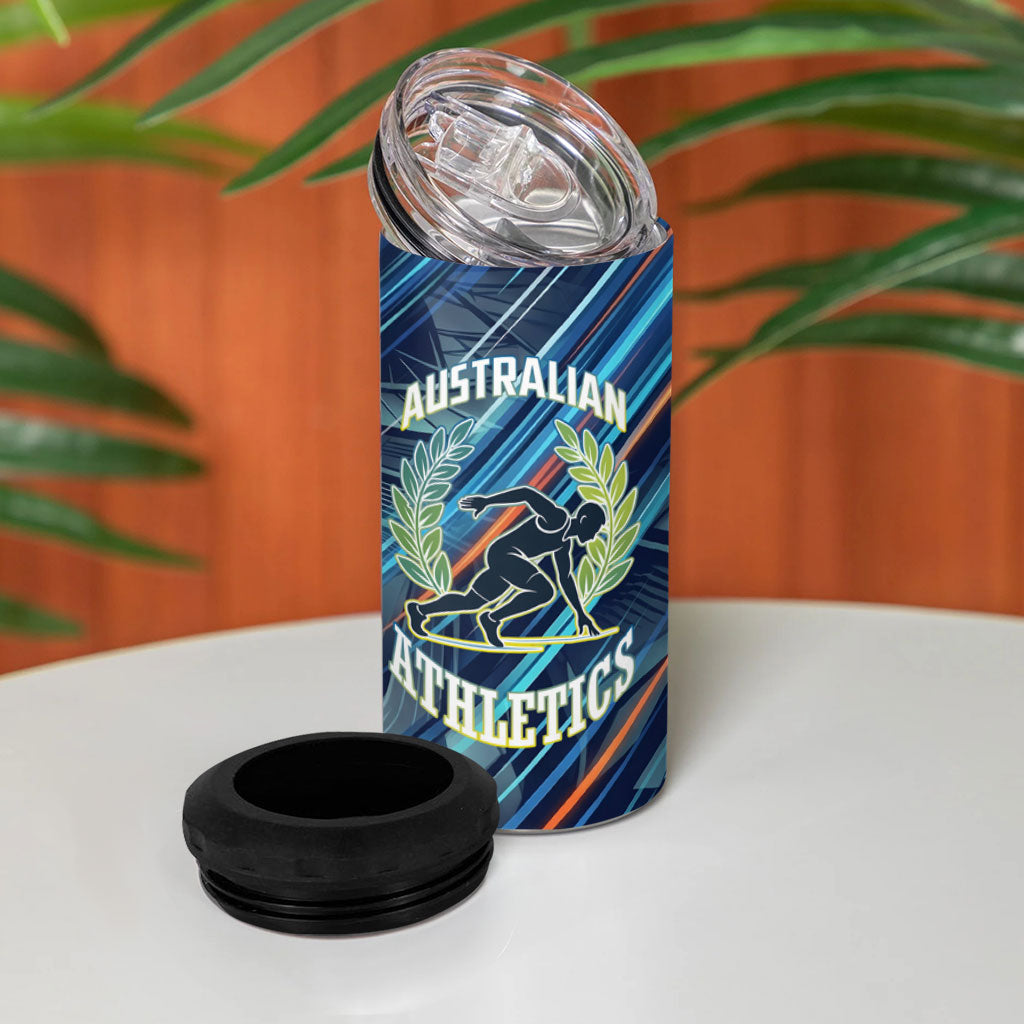 Australian Athletics 4 in 1 Can Cooler Tumbler Geometric Digital Sport Motion Art