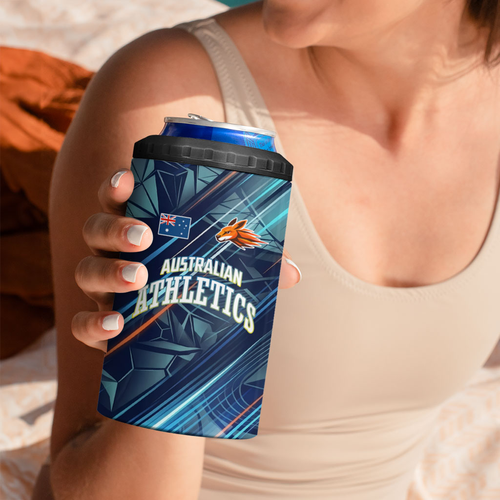 Australian Athletics 4 in 1 Can Cooler Tumbler Geometric Digital Sport Motion Art
