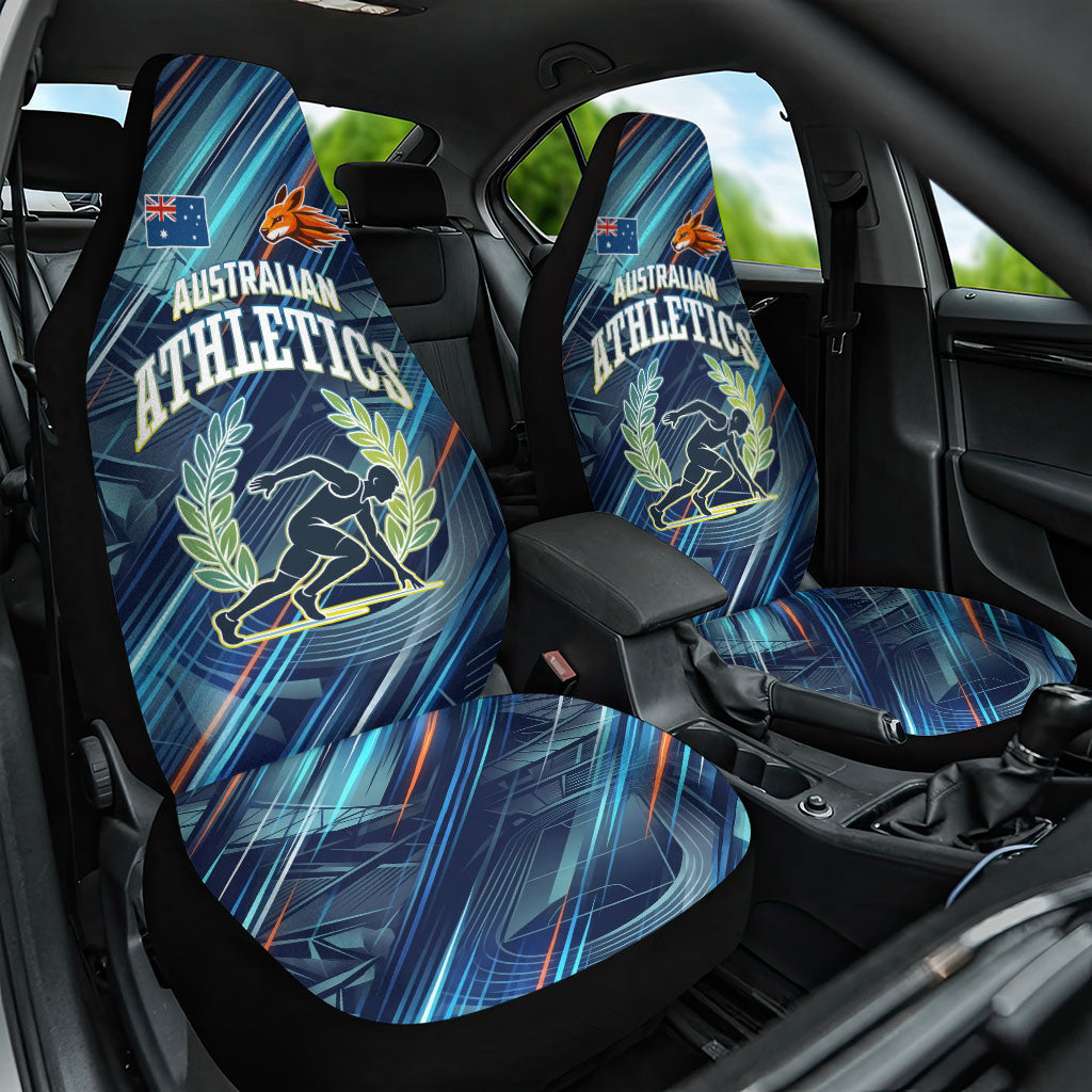 Australian Athletics Car Seat Cover Geometric Digital Sport Motion Art