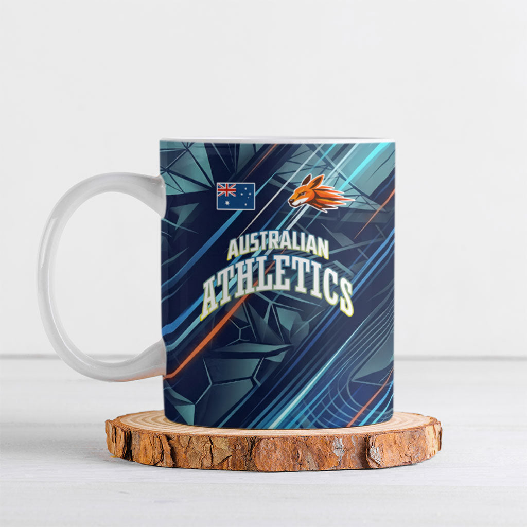 Australian Athletics Ceramic Mug Geometric Digital Sport Motion Art