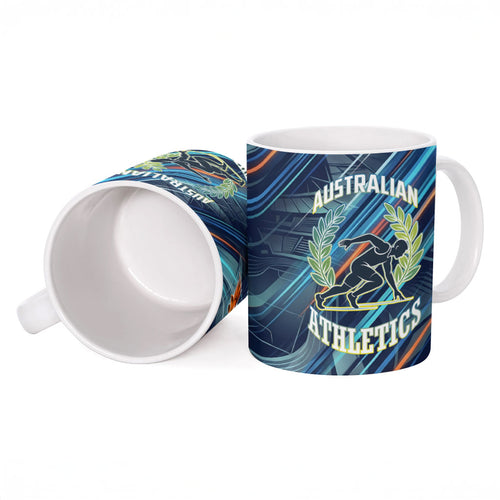 Australian Athletics Ceramic Mug Geometric Digital Sport Motion Art