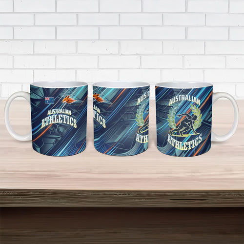 Australian Athletics Ceramic Mug Geometric Digital Sport Motion Art