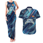 Australian Athletics Couples Matching Tank Maxi Dress and Hawaiian Shirt Geometric Digital Sport Motion Art
